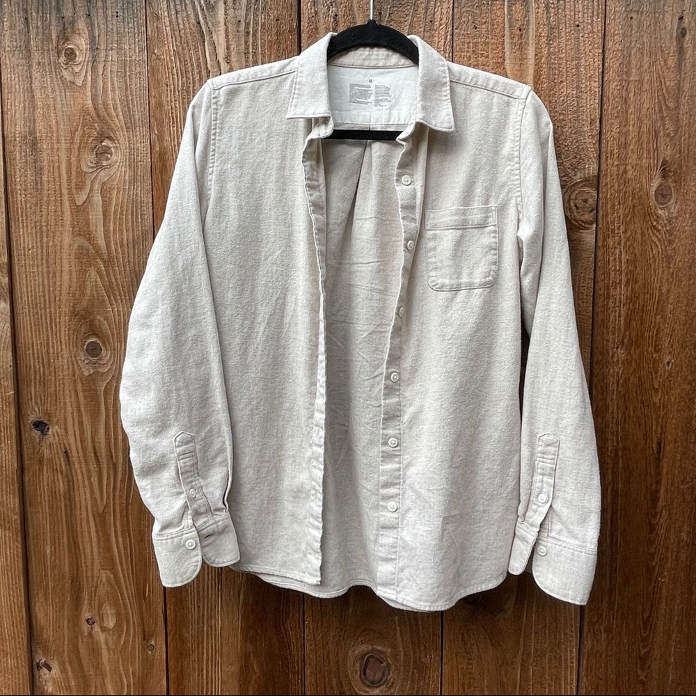 Muji flannel shirt M oat beige